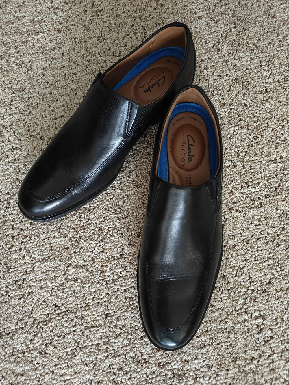 Clarks Men's Black Leather Whiddon Step Loafers